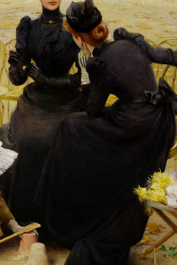 warpaintpeggy: INCREDIBLE DRESSES IN ART (66/∞)Conversation in the Jardin du Luxembourg by Vittorio Matteo Corcos, 1892 
