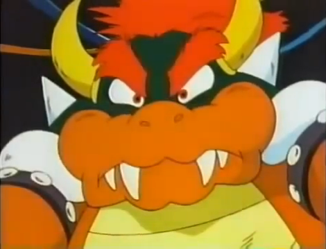 Bowser/Koopa ,as he appeared in Super Mario World: Mario to Yoshi no Bouken Land (1991). It was an interactive anime.Despite being a relatively obscure source, it has one of the best Bowser voices