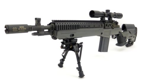 Springfield M1A SOCOM II .308 Win caliber rifle. M1A SOCOM II in J. Allen Enterprises chassis. Arms 