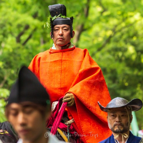 Various pictures of the participants of the annual “Yabusame Matsuri” at Shimogamo jinja in Kyoto Ci