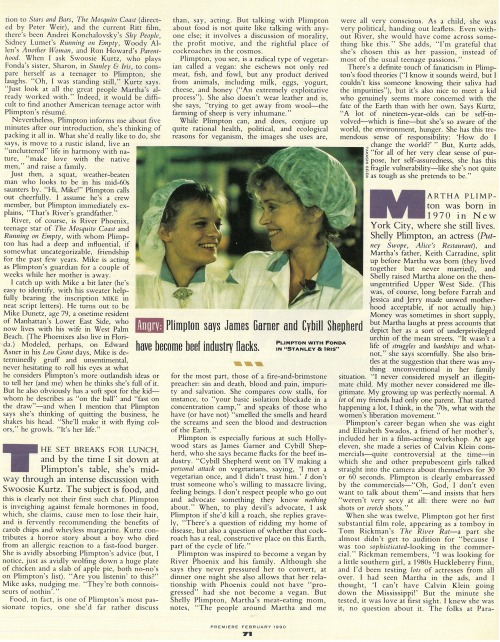 Rare interview with Martha Plimpton for Premiere Magazine, February 1990. The interview took place i