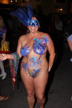 Anonymousexhibitionist:  Fantasy Fest Masked And Painted Body