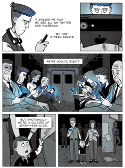 sunsetsandserotonin:  priceofliberty:  dddeathanddecay:  zenpencils:  MARC MARON ‘The social media generation’  woah  quite an interesting perspective  its so perfect that the last frame has the narrator staring upward with the same look of ecstasy