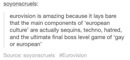 katbelleinthedark: dracosss: serbias: just a few tumblr highlights from Eurovision 2015 @damnpoe