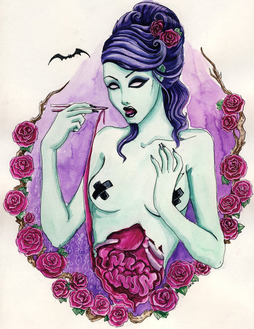 beautiflydead:  Eating myself by ~koffinkandy on deviantart 