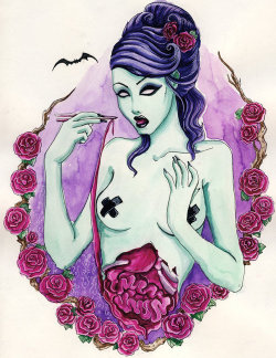 beautiflydead:  Eating myself by ~koffinkandy on deviantart 