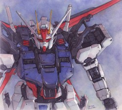 hectortrunnec:Aile Strike Gundam watercolor