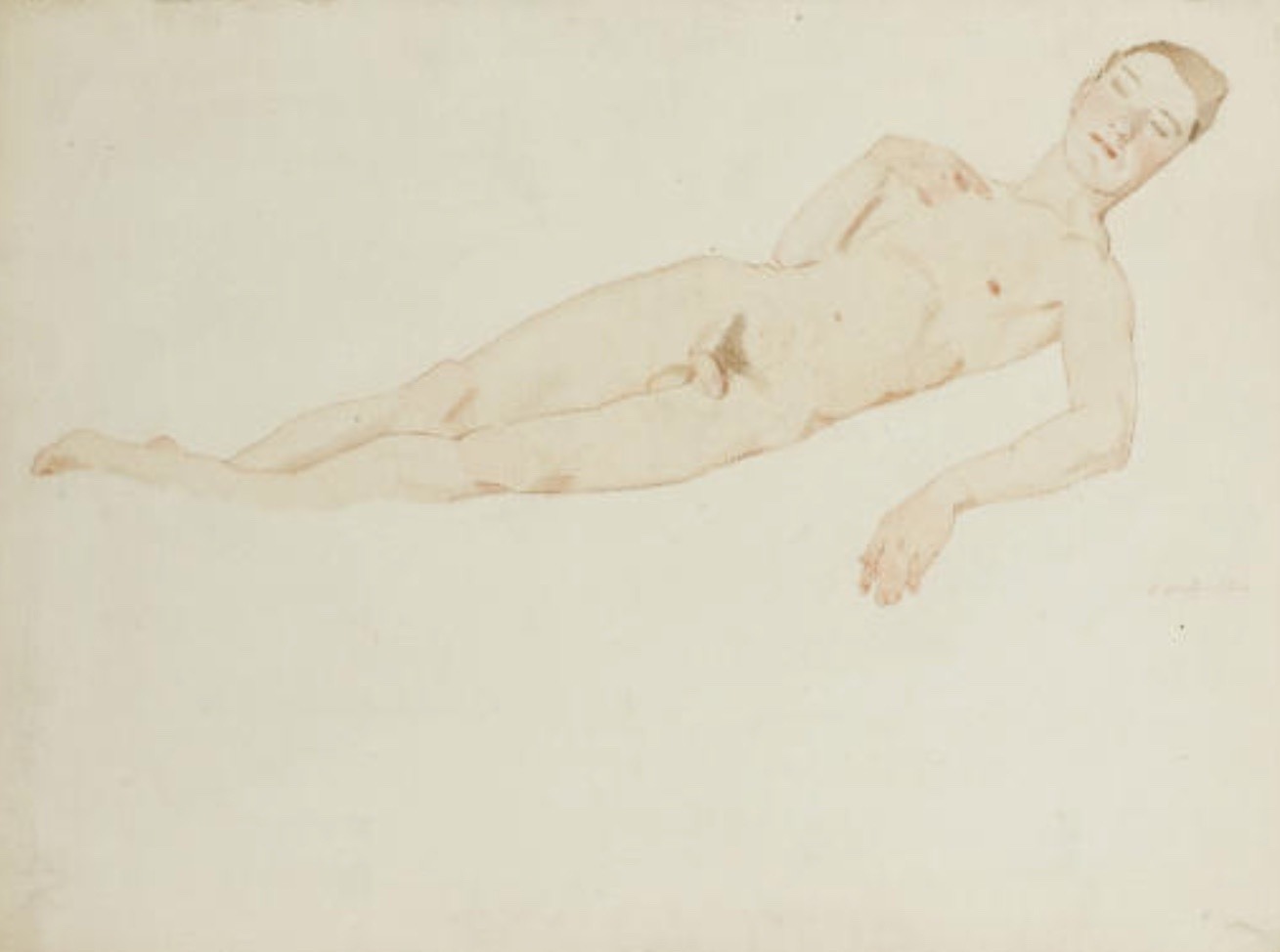 montair:Konstantin Somov, Reclining Male Nude, c.1937