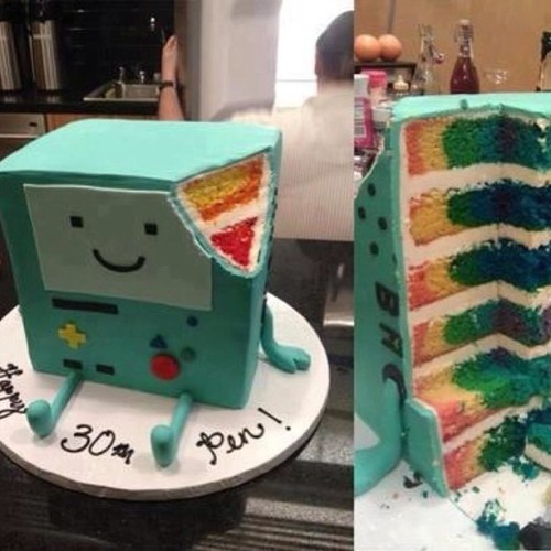 BMO rainbow cake! #adventuretime #yum #cake porn pictures