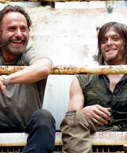  Andrew Lincoln and Norman Reedus behind