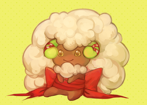 sangiecoon: DAY 5: Fairy - Whimsicott i didnt really like the first one so i drew another lmao weep 