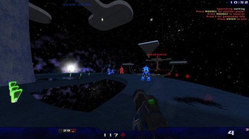 Mental space map. Red guy will die soon.Rexuiz FPS game