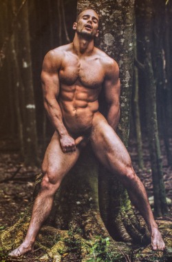 Naked man in nature