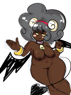 kirbyartstuff:  another chubby demon that looks like a sheep. This is Belle&rsquo;s sister, but she doesn&rsquo;t have a name yet 