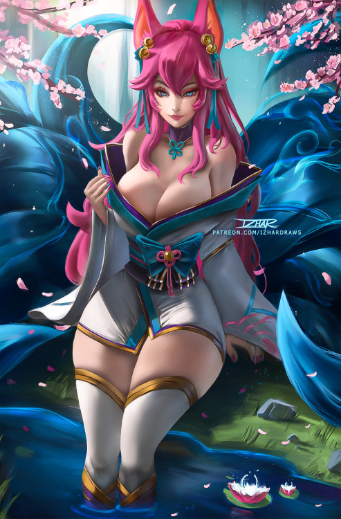 Fantasy-Scifi-Art:  Spirit Blossom Ahri By Izhardraws