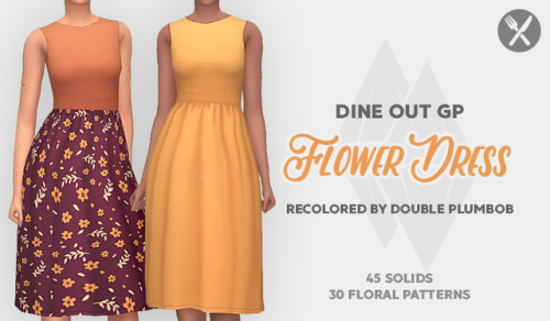 Flower DressDine Out GP dress recolor45 solid swatches and 30 floral patterns in my Autumn Shade Pal