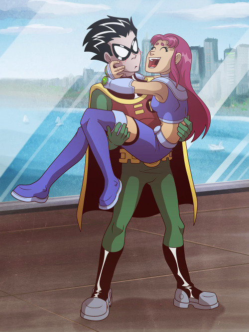 Robin and Starfire make an occasional cute couple, despite sometimes being cringe-worthy. Retaining 