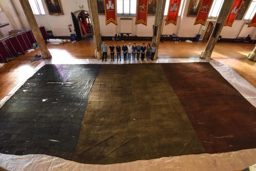 ltwilliammowett:This vast Tricolour is a Napoleonic-era ensign captured from the French warship Le G