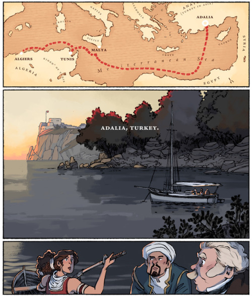 From DELILAH DIRK AND THE PILLARS OF HERCULES: a peaceful night in a secluded cove. Certainly it wil