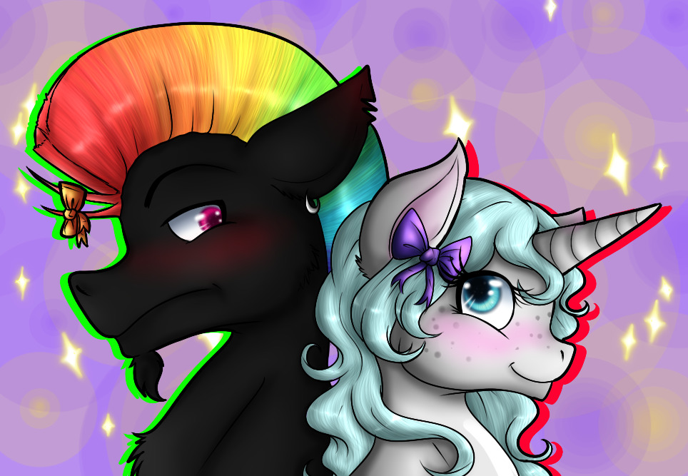 askinquiry:  ((What pretty ponies &lt;3 This was very fun to draw &gt;w&lt;