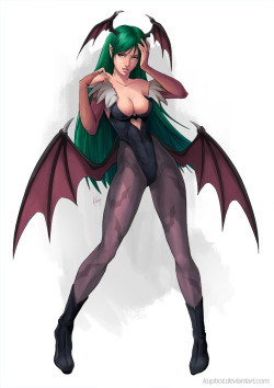 pantyhosedcharacters:  Morrigan Aensland - Darkstalkers Fanart by: Kupbot 