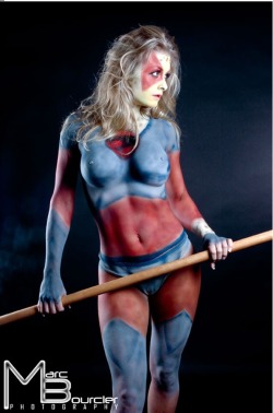 nerdybodypaint:  &ldquo;Thundercats&rdquo; Cheetara bodypaint