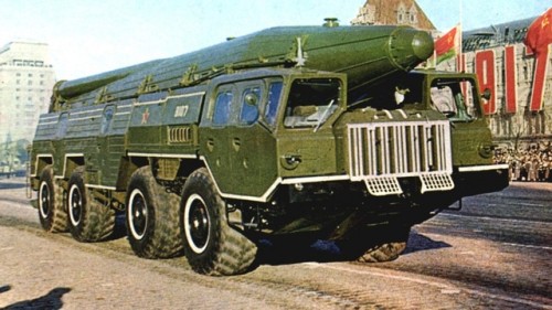 partisan1943:Soviet TR-1 “Temp” ballistic missile on parade.