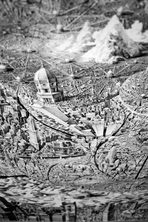 itscolossal:New Infinitely Detailed Pen & Ink Cityscapes by Ben Sack