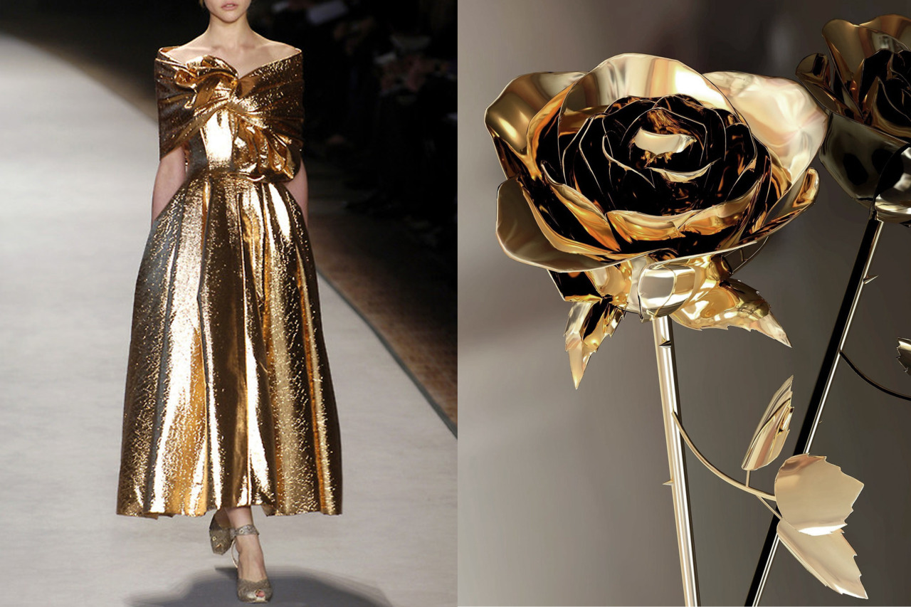 whereiseefashion:  Match #122 Giambattista Valli RTW Fall 2006 | Gold rose More
