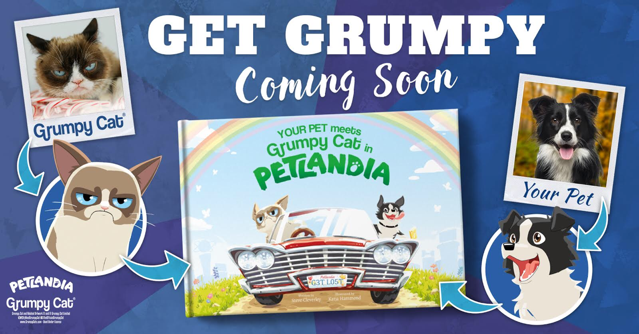 ‪On Oct. 18th, Your Pet Meets Grumpy Cat in Petlandia. How Awful. First 1000 Books Paw-Stamped and Numbered...