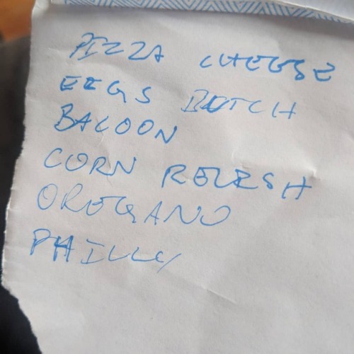 Gotta love the hubby’s shopping list :P #whatbecomesofthebrokenhearted #hubby #poorspecialfred