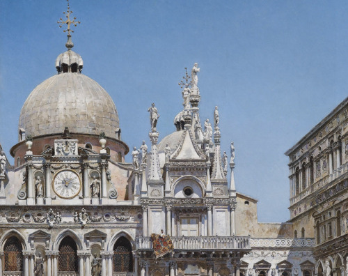 antoniettabrandeisova: Courtyard of the Doge’s Palace, Venice (detail) 1888. Federico del Campo