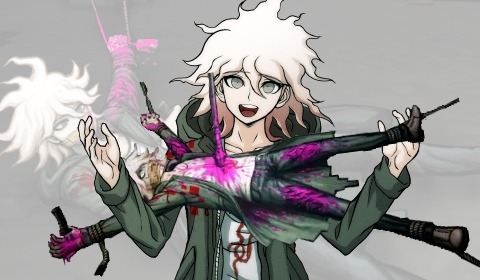 Nagito Komaeda Holding Things • Komaeda holds his cold dead body.