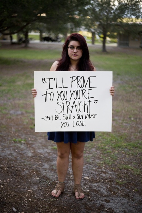 Project Unbreakable is a photography project aiming to give a voice to  survivors of sexual assault, domestic violence, and child abuse.The rapes survivors write the agressor’s awful words on a white banner and take picture with it.Follow it.