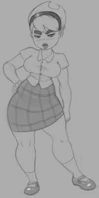 Highwaytotartarus:felt The Urge To Draw Mandy In And Out Of Her School Outfit. ;9