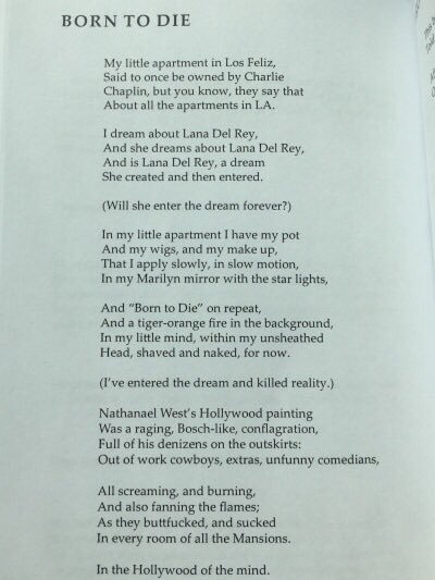 ultraviolenceparadiseedition:  James Franco’s poem about Lana Del Rey in his “Straight