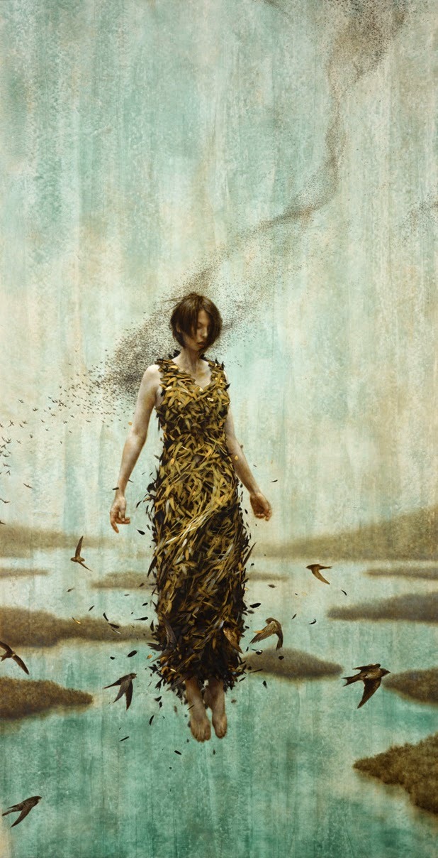 nevver:  Oil and gold leaf, Brad Kunkle