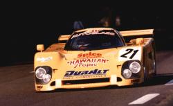 legendsofracing:  Lyn St. James in the Spice SE89C during the 24 Heures du Mans in 1989.