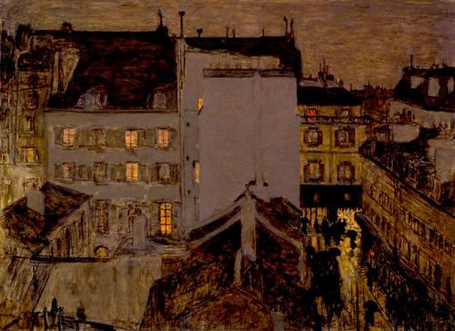 winstons-and-enochs: ‘montmartre in the rain’ by pierre bonnard (1897).