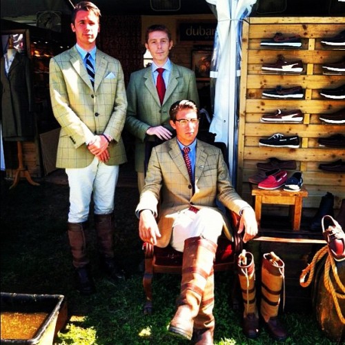 “it’s a job.”
Dubarry of Ireland “bucket boys” at the Hampton Classic horse show.