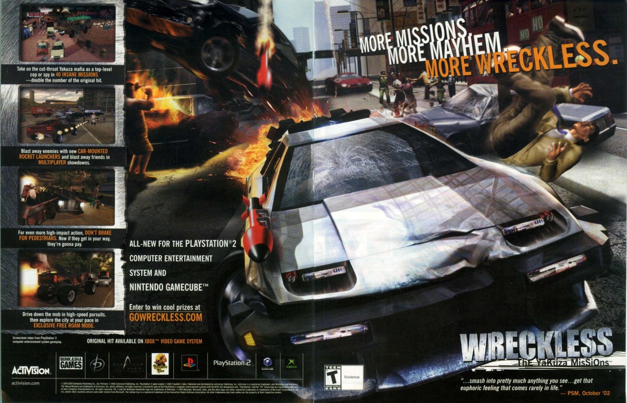 “Wreckless: The Yakuza Missions”
• via Retro Gaming Australia
• I remember playing the demo for this when the Xbox came out. I wasn’t good at it because I never completed that demo mission; the command of “Destroy the Yakuza cars!” is forever burned...