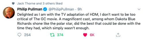 hdmsource:pullman speaking about the film in relation to the show