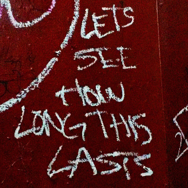 &ldquo;Let&rsquo;s see how long this lasts&hellip;&rdquo; #graffiti