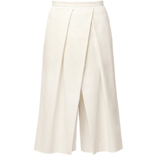 Tibi Agathe pleated culottes ❤ liked on Polyvore (see more white trousers)