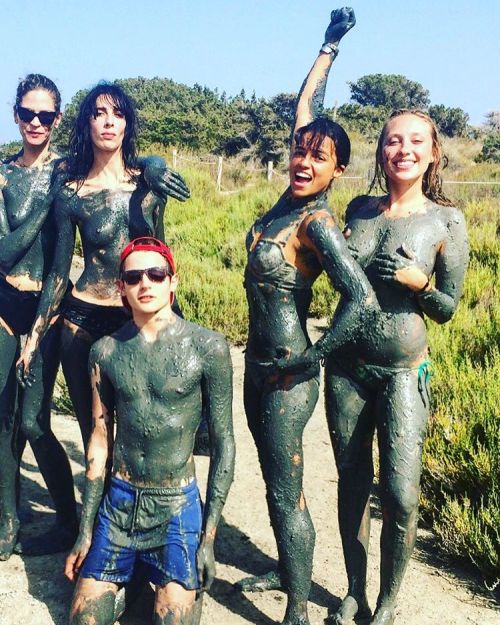 Michelle Rodriguez and her topless friends