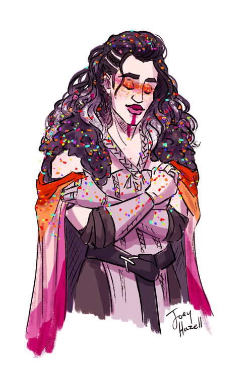 joeyhazell-art:⛈️⚔️ Yasha at Pride for @susiedent! ⚔️⛈️(Like this? Consider commissioning me, $10 Pr