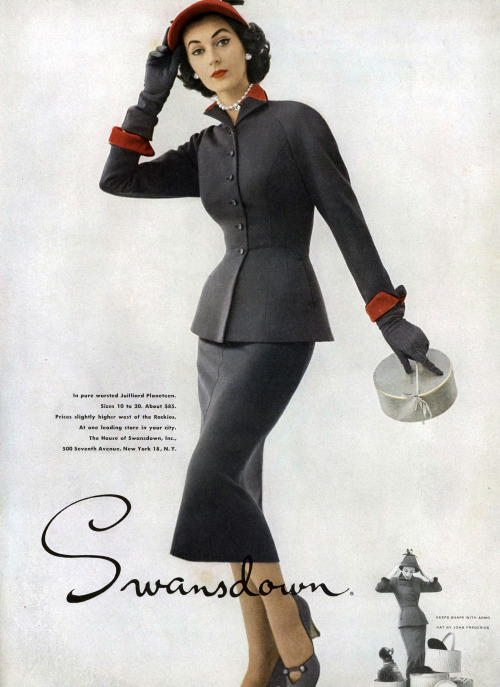 Dovima for Swansdown, 1951 ad