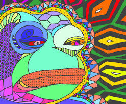 rarepepesblog:Rare Pepe 3:Psychedelic Pepe is an uncommon Pepe. One of few to be ranked under “Dank 