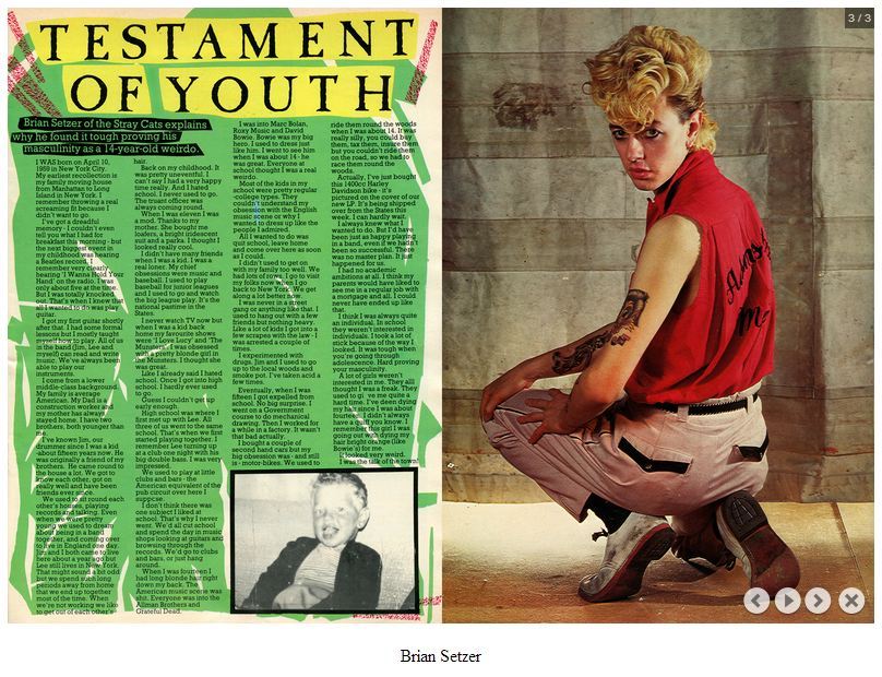 straycatsfangirl:  ♫”’Brian Setzer Flexipop Magazine Testament Of Youth…☺”’♫