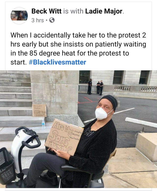 lezbianz: builtbybeans:  Miss Major is still out here protesting police brutality at nearly 80 years old. If you’re LGBTQ+, remember that this woman right here is the reason we have our pride parades. Remember that she got her jaw broken by police at